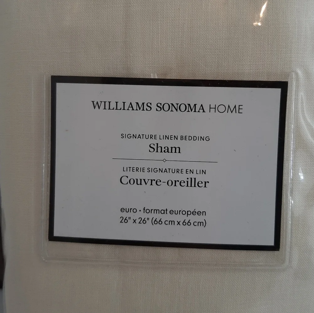 Williams Sonoma Signature Linen Euro Sham Ivory